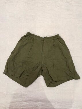 Aerie Olive Linen Lightweight Shorts